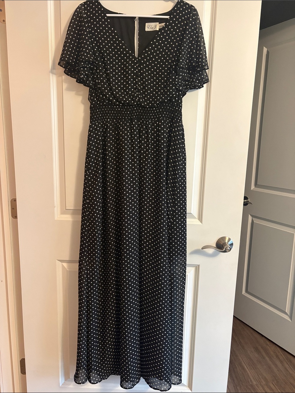 ELIZA J | Black & White Polka Dot Maxi Dress | Vintage Inspired | Classy Formal